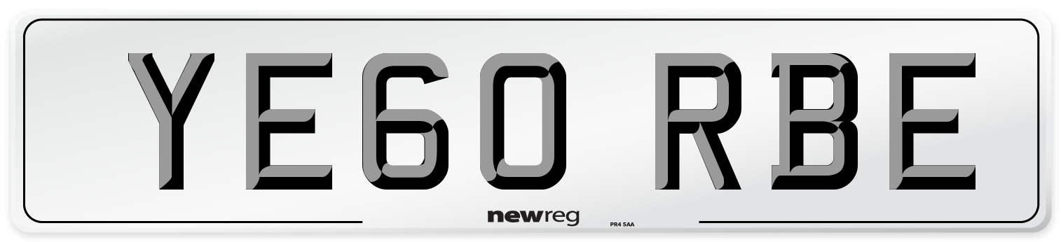 YE60 RBE Number Plate from New Reg